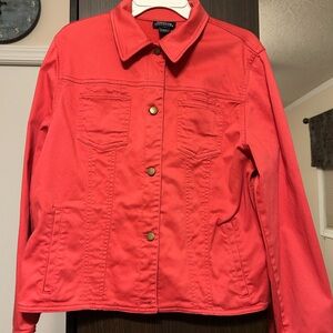 Jones New York Women's Vibrant Red Jean Jacket